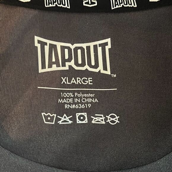 Tapout Mens Short Sleeve Gray Black Polyester Shirt size XL - Picture 6 of 6